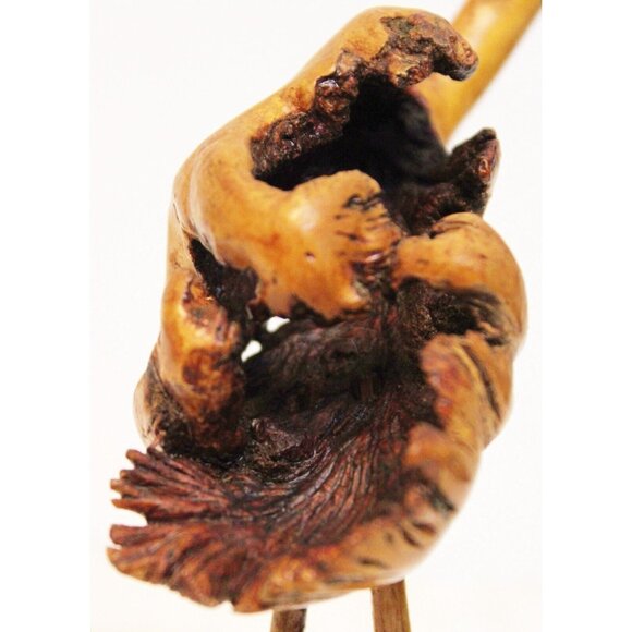 Vtg Hand Carved Drift wood Burl Ostrich Figure 6.5'' Bird Flamingo Heron Egret - Picture 6 of 10